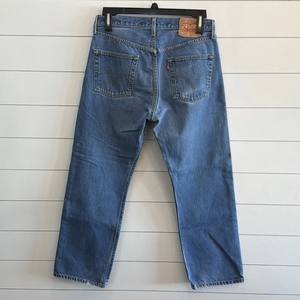 Vintage Levis Jeans 501 Mens 34X32 Blue Denim 2004 Button Fly Straight 32.5X28 - Picture 7 of 16